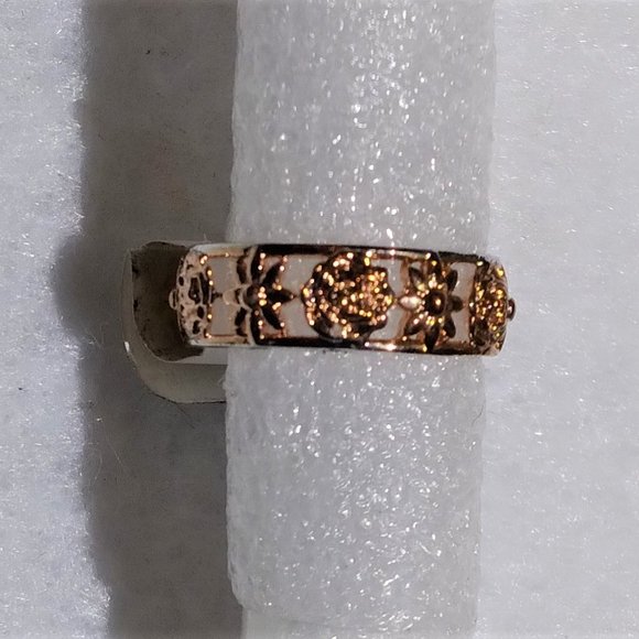 Brand New Floral 18K Rose Gold Filled** Ring - Size 7 - Picture 3 of 7